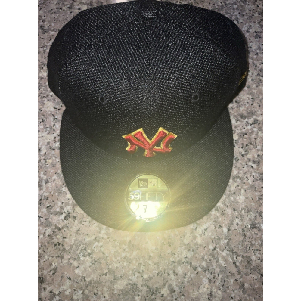 New Era 59Fifty New York Yankees Hemp Black Red Yellow Men Fitted Hat Size 7 1/2